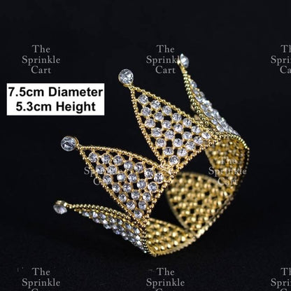 Crown Cake Topper Princess Birthday Celebration Queen Gold Silver