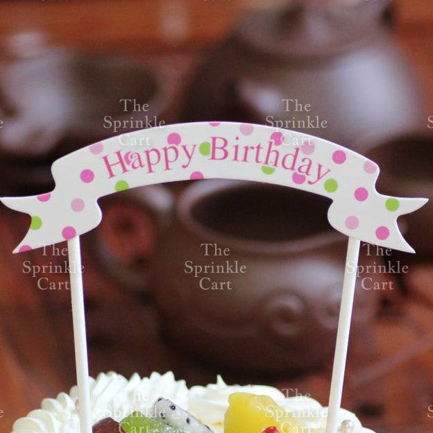 Glitter Paper Happy Birthday Love Cake Topper Party Supplies  Decor TSC