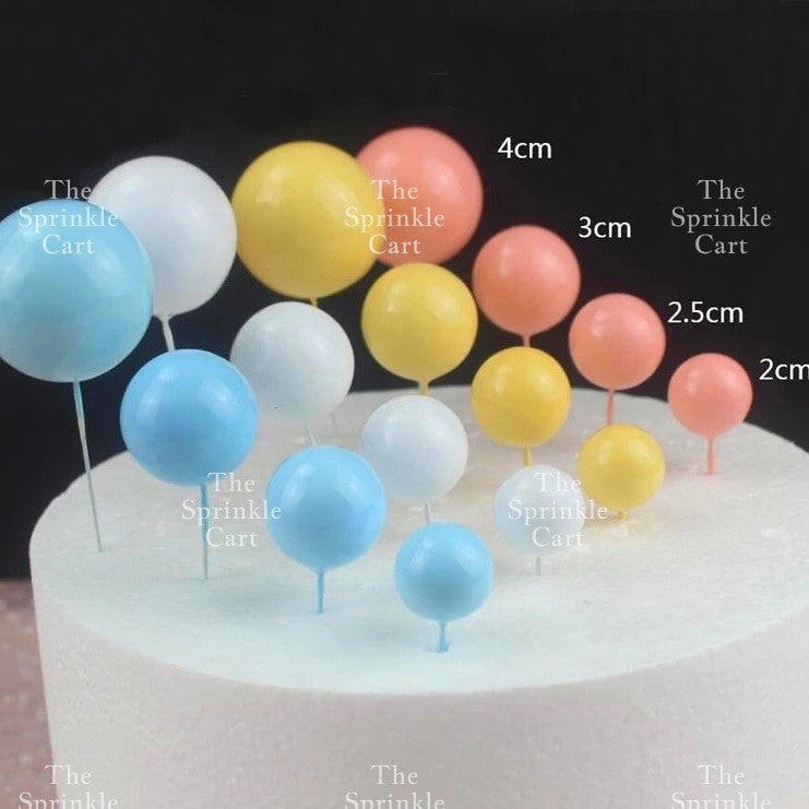 Balls Cake Topper Gold Silver Red Pink Blue Decoration Birthday Party TSC