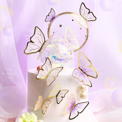 Butterfly cake topper for decoration Girl Fan cake topper