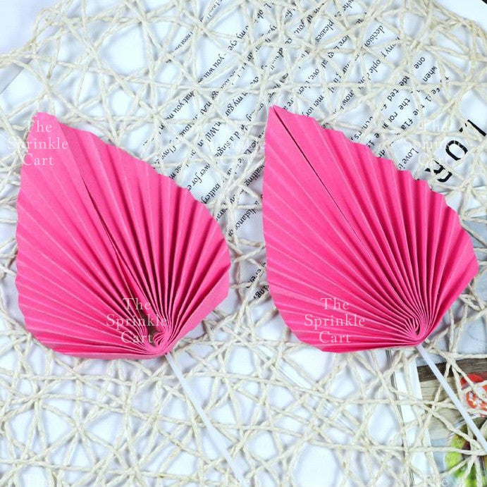 Leaf Fan Cake Toppers Paper Folding Butterfly Paper Topper Mini Paper Fan Round Cake Decoration