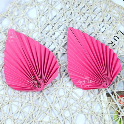 Leaf Fan Cake Toppers Paper Folding Butterfly Paper Topper Mini Paper Fan Round Cake Decoration