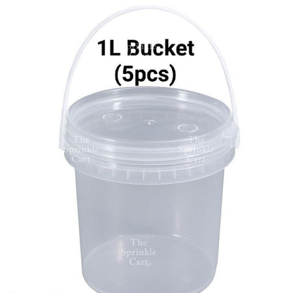 Multipurpose Clear Plastic Food Grade Cookie Bucket Container with Lid Handle Airtight Leakproof TSC