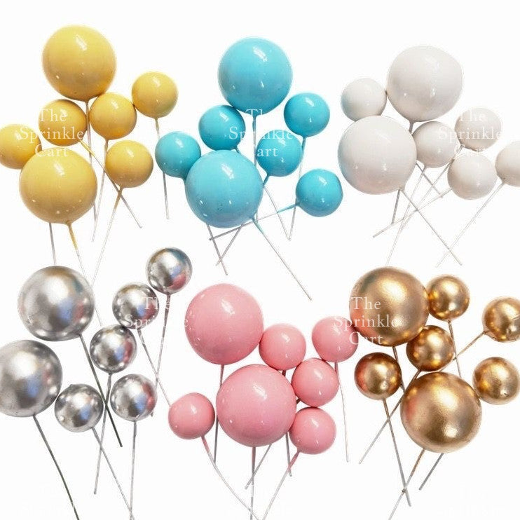 Balls Cake Topper Gold Silver Red Pink Blue Decoration Birthday Party TSC