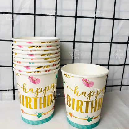 10pcs Disposable Tableware Metallic Colorful Drinking Cups Birthday Party Supplies TSC