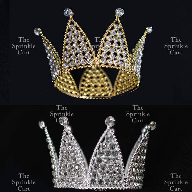 Crown Cake Topper Princess Birthday Celebration Queen Gold Silver