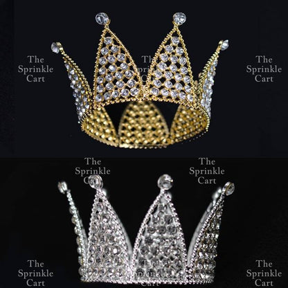 Crown Cake Topper Princess Birthday Celebration Queen Gold Silver