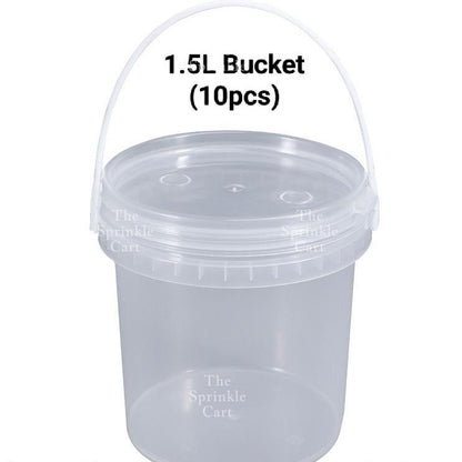 Multipurpose Clear Plastic Food Grade Cookie Bucket Container with Lid Handle Airtight Leakproof TSC