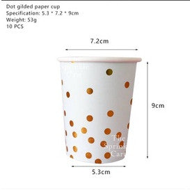 10pcs Disposable Printed and Colorful  Drinking Cups for Party Celebration TSC