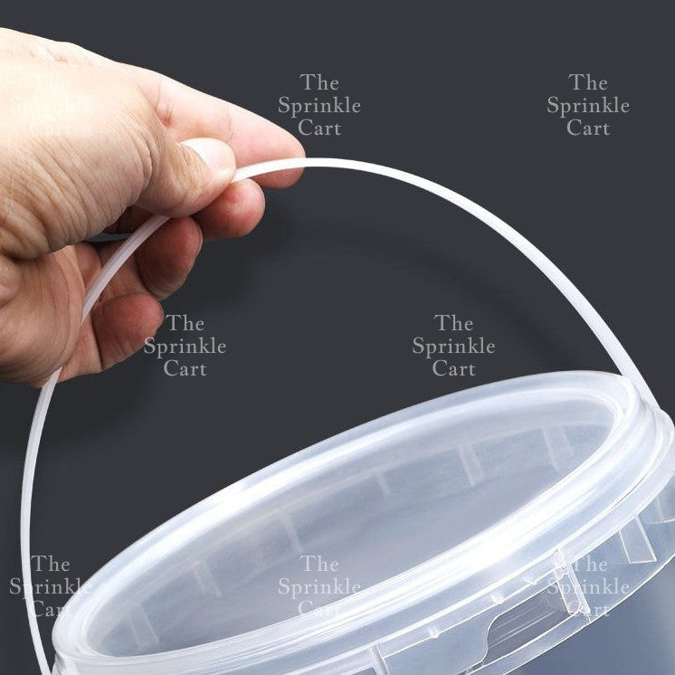 Multipurpose Clear Plastic Food Grade Cookie Bucket Container with Lid Handle Airtight Leakproof TSC