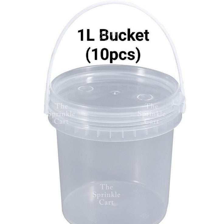 Multipurpose Clear Plastic Food Grade Cookie Bucket Container with Lid Handle Airtight Leakproof TSC