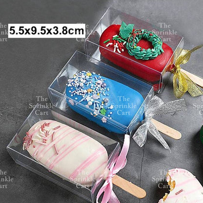 Transparent Popsicle OPP Cakesicle Boxes Gift Plastic Box Ice Cream Graham Bar packaging TSC