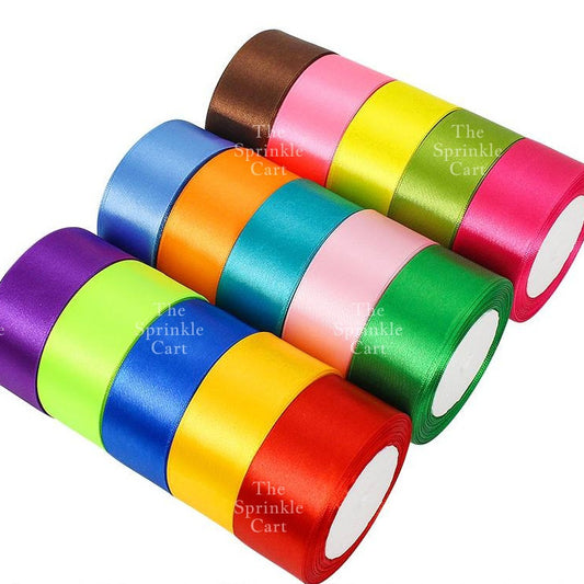 Colored Satin / Glitter Gold Silver Ribbon 23meters
