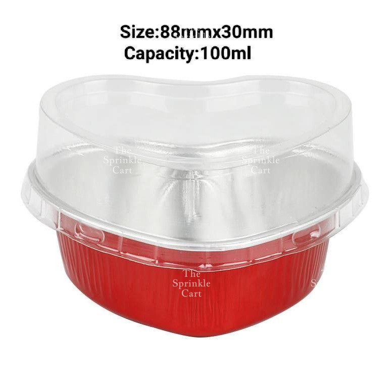 Dessert Round Heart Rectangle Cups with Lid Aluminum Foil Bakewares Decoration TSC