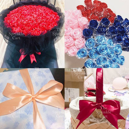 4cm Plain Satin Ribbon Gift Roll Packaging DIY Birthday Party Decoration TSC