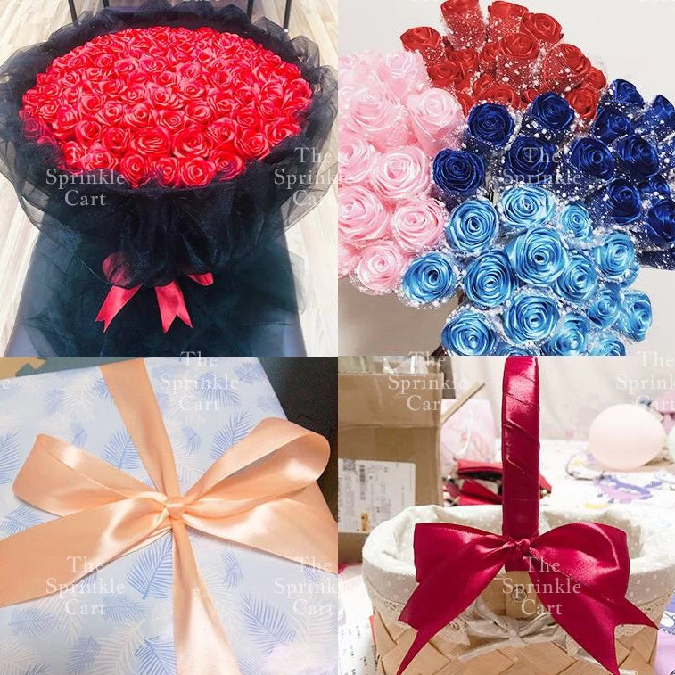 4cm Plain Satin Ribbon Gift Roll Packaging DIY Birthday Party Decoration TSC