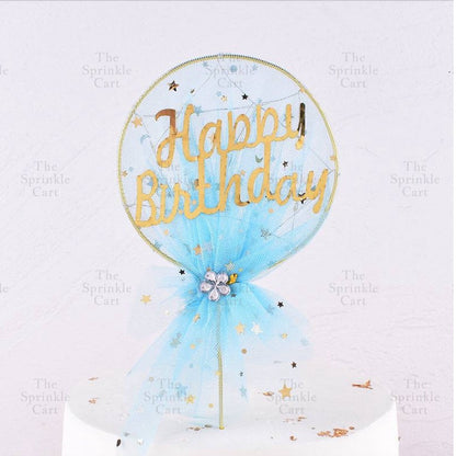 Happy Birthday Metal Cake Topper Heart Crown Moon Birthday Cake Topper TSC