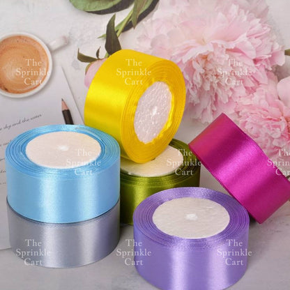 4cm Plain Satin Ribbon Gift Roll Packaging DIY Birthday Party Decoration TSC