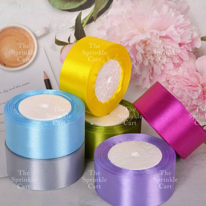 Colored Satin / Glitter Gold Silver Ribbon 23meters