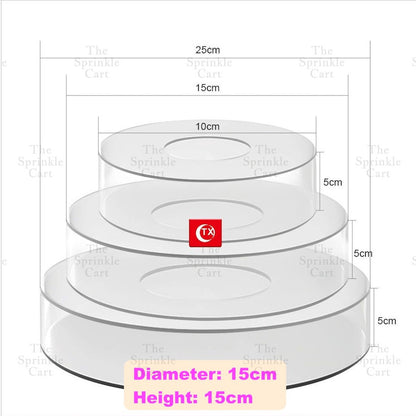 Acrylic Transparent Cake Separator Fillable Cake Spacer Decoration TSC