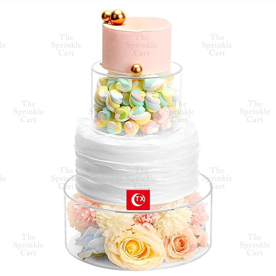 Acrylic Transparent Cake Separator Fillable Cake Spacer Decoration TSC
