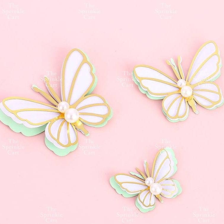 Leaf Fan Cake Toppers Paper Folding Butterfly Paper Topper Mini Paper Fan Round Cake Decoration