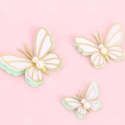 Leaf Fan Cake Toppers Paper Folding Butterfly Paper Topper Mini Paper Fan Round Cake Decoration