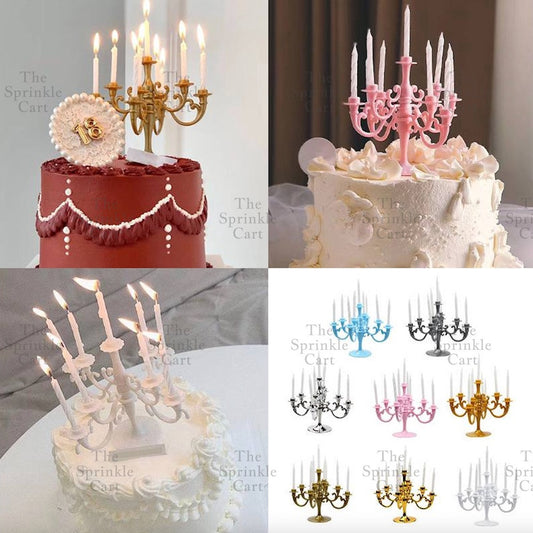Cake Chandelier Candelabra Cake Topper with Candles