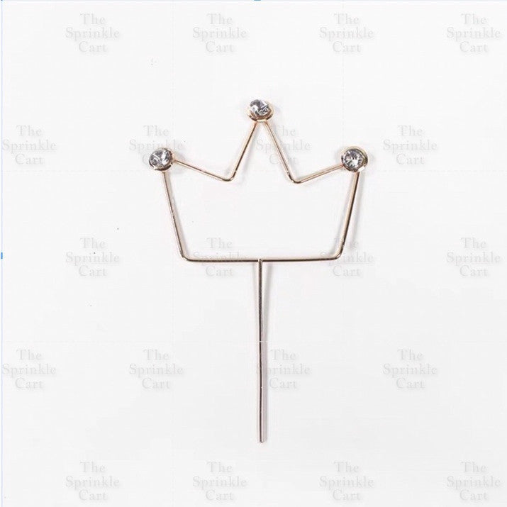 Happy Birthday Metal Cake Topper Heart Crown Moon Birthday Cake Topper TSC