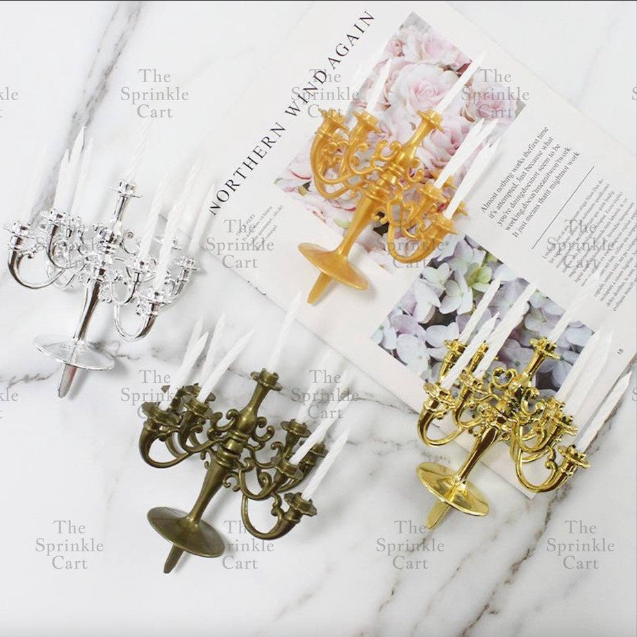 Cake Chandelier Candelabra Cake Topper with Candles