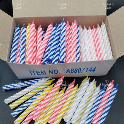 Set Birthday Candle Spiral Candle Assorted Color Box