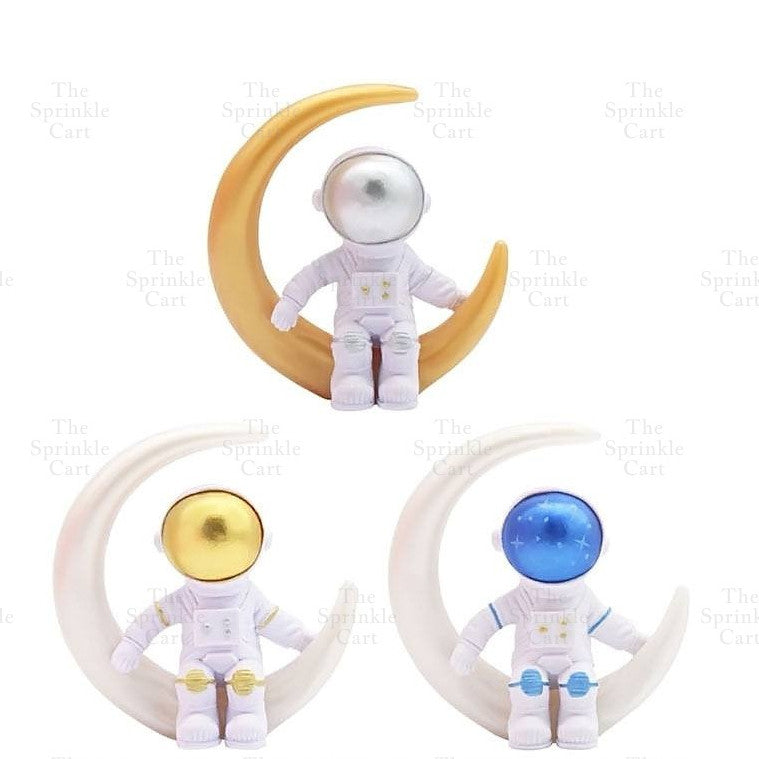 Astronaut Figurine Aviation Rocket Cupcake Decorations for Outer Space Planet Theme Birthday Party