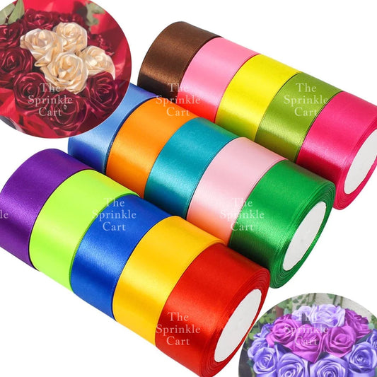 4cm Plain Satin Ribbon Gift Roll Packaging DIY Birthday Party Decoration TSC