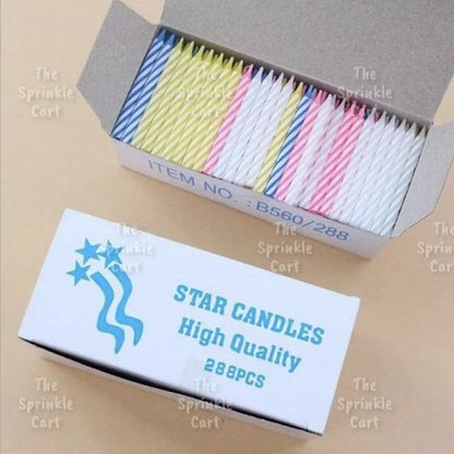Set Birthday Candle Spiral Candle Assorted Color Box