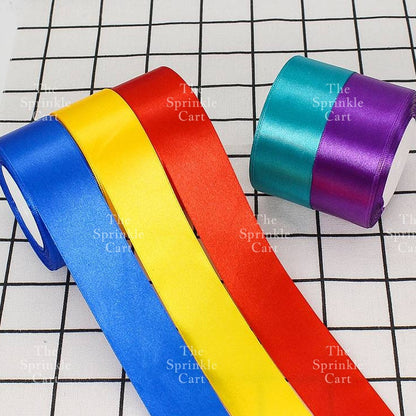 4cm Plain Satin Ribbon Gift Roll Packaging DIY Birthday Party Decoration TSC
