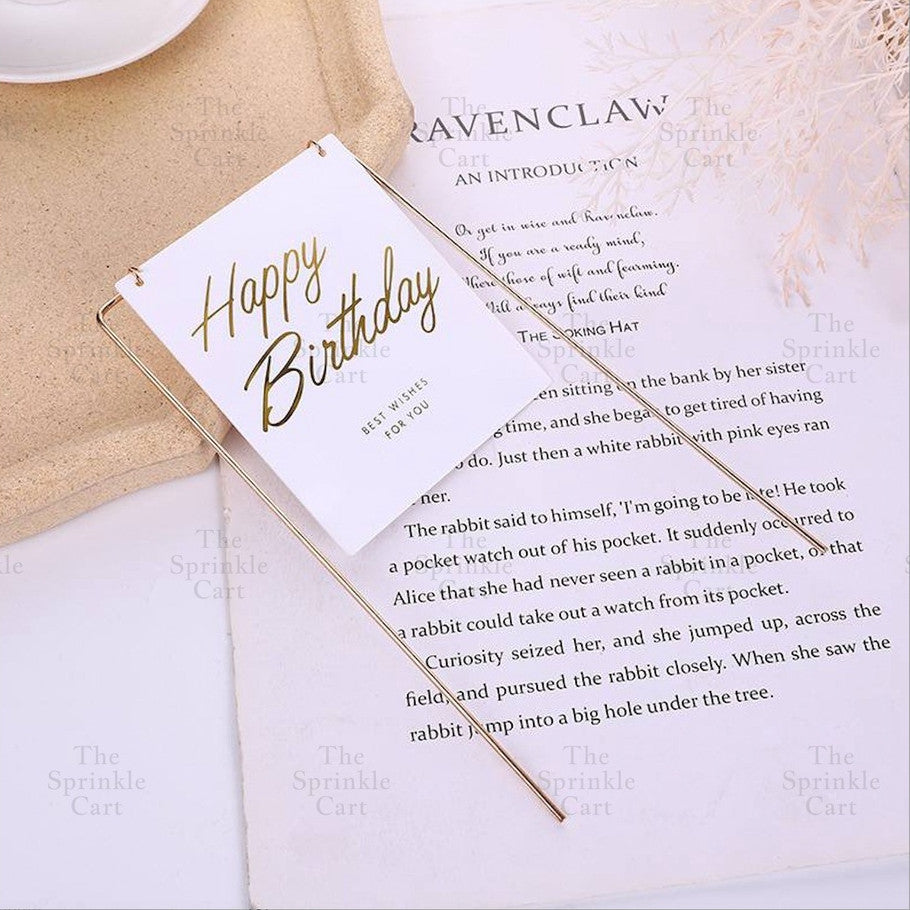 Happy Birthday Metal Cake Topper Heart Crown Moon Birthday Cake Topper TSC