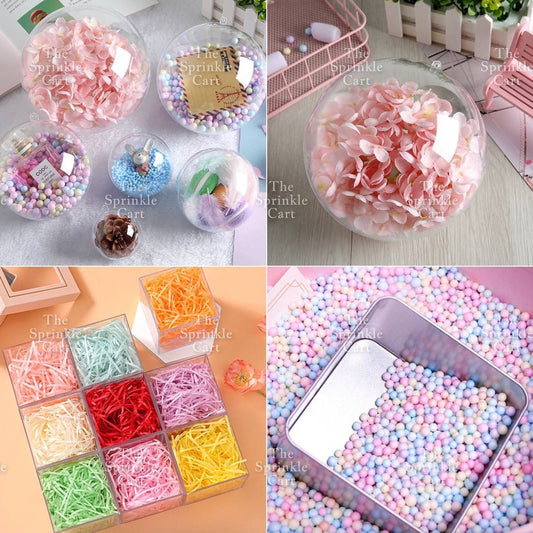 Acrylic Crystal Ball Pastel Styrofoam Balls Colorful Shredded Paper Gift Packaging Fillers DIY