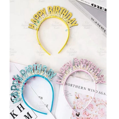 Happy Birthday and Happy New Year Glitter Shiny Headband Sequined Hair Accessories TSC