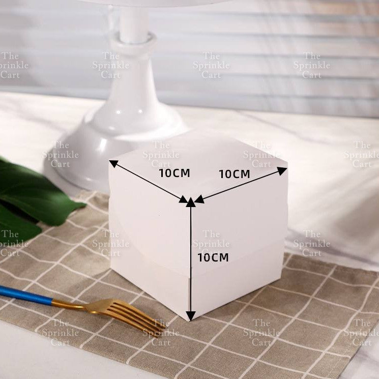 10pcs Plain White Cake Box Rectangle Square Dessert Pastry Cake Box Packaging