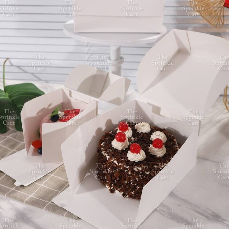 10pcs Plain White Cake Box Rectangle Square Dessert Pastry Cake Box Packaging