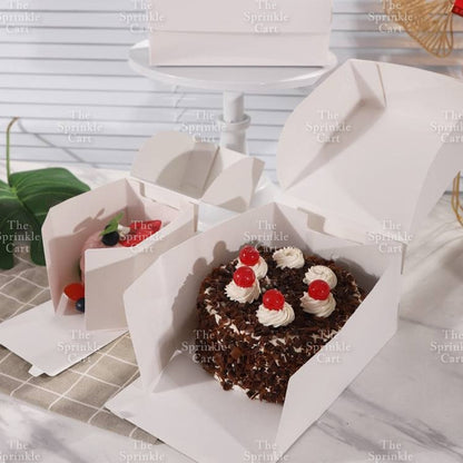 10pcs Plain White Cake Box Rectangle Square Dessert Pastry Cake Box Packaging