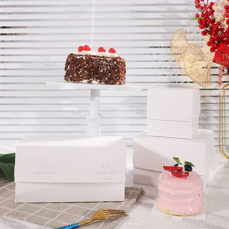 10pcs Plain White Cake Box Rectangle Square Dessert Pastry Cake Box Packaging