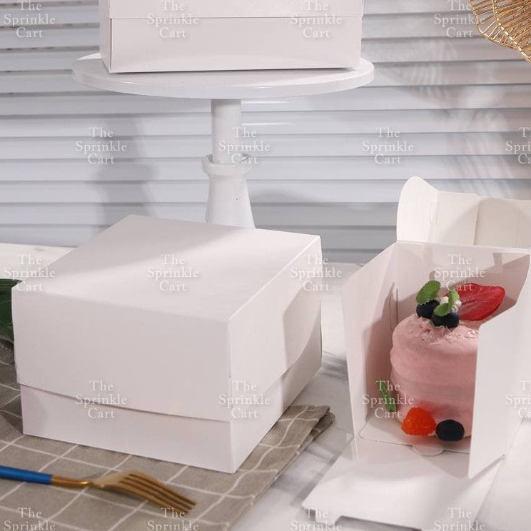 10pcs Plain White Cake Box Rectangle Square Dessert Pastry Cake Box Packaging