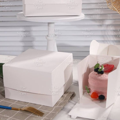 10pcs Plain White Cake Box Rectangle Square Dessert Pastry Cake Box Packaging