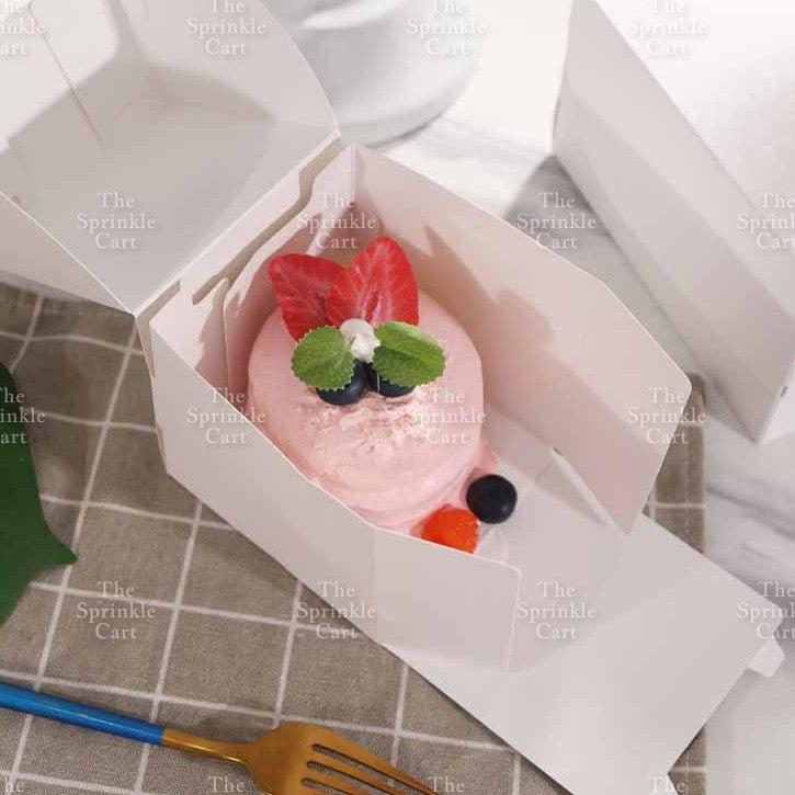 10pcs Plain White Cake Box Rectangle Square Dessert Pastry Cake Box Packaging