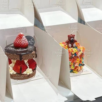 10pcs Plain White Cake Box Rectangle Square Dessert Pastry Cake Box Packaging