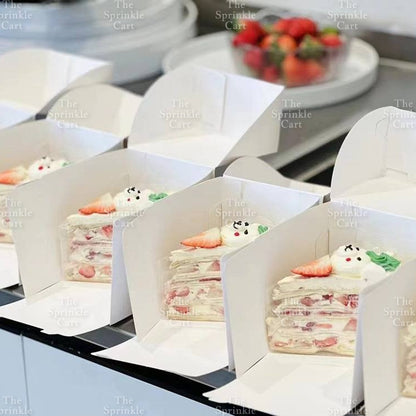 10pcs Plain White Cake Box Rectangle Square Dessert Pastry Cake Box Packaging