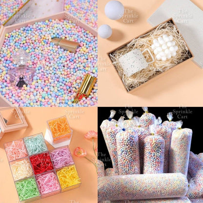 Colorful Shredded Paper Confetti Pastel Styrofoam Raffia Mini Mix Balls DIY Surprise Gift Fillers