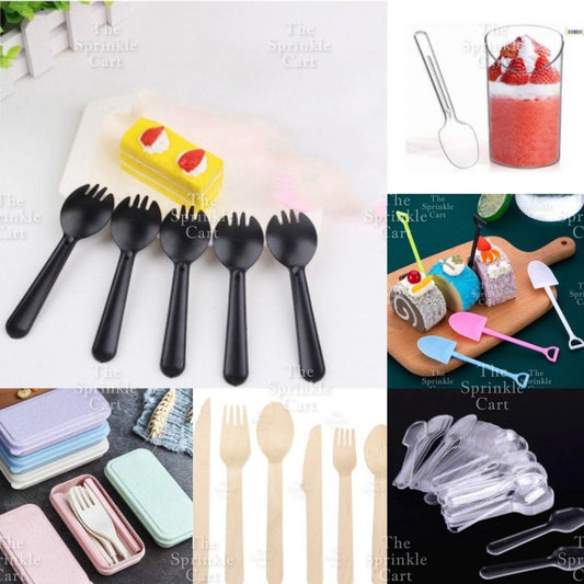Disposable Dessert plastic Small Taster Spoon Frozen Food Ice Cream Party Supplies TSC
