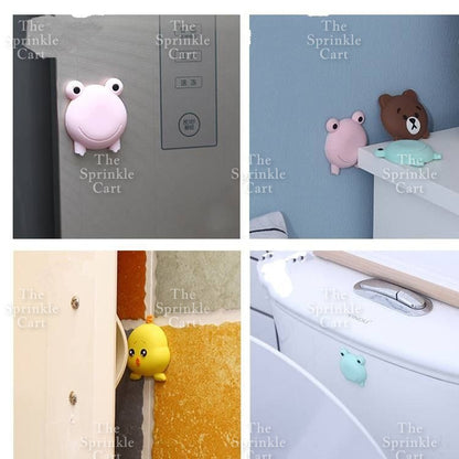 Self-Adhesive Wall Plain Square Cartoon Protector Soft Polymer Door Handle Bumper Guard Stopper TSC